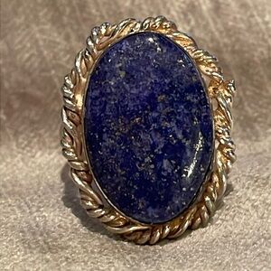 Lapis Lazuli Silver Ring Size 7